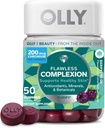 OLLY Flawless Complexion Gummy、クリアで健康なスキンサポート、ビタミンE、A、亜鉛、Chewableサプリメント、ベリー - 50カウント(パッケージ1)