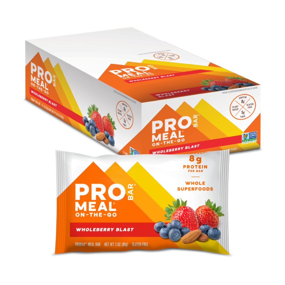 PROBAR - MEALバー、全ベリーブラスト、非GMO、グルテンフリー、健康、植物ベースの、食品原料、自然エネルギー(12カウント)