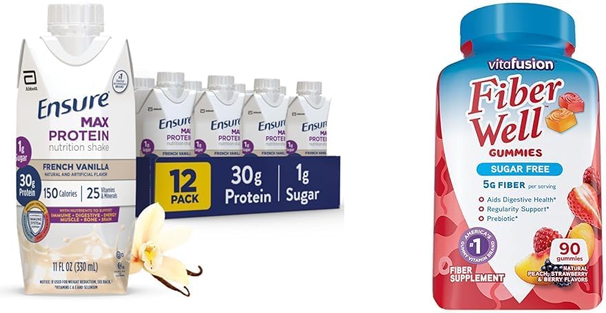 30g蛋白質及びVitafusionの砂糖の自由な繊維のグミ、ピーチ/いちご/Blackberry、90の計算の最高の蛋白質の栄養のシェークを保障して下さい