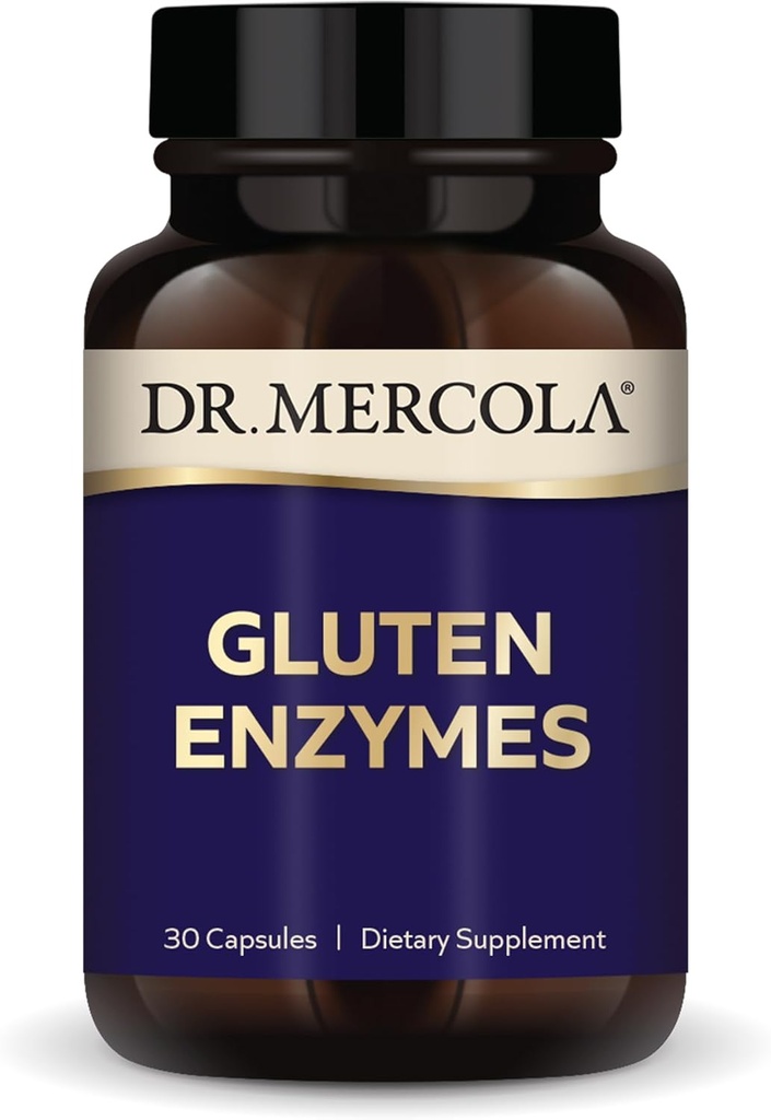 Mercola Gluten Enzymes博士、30カプセル、非GMO、グルテンフリー、大豆フリー
