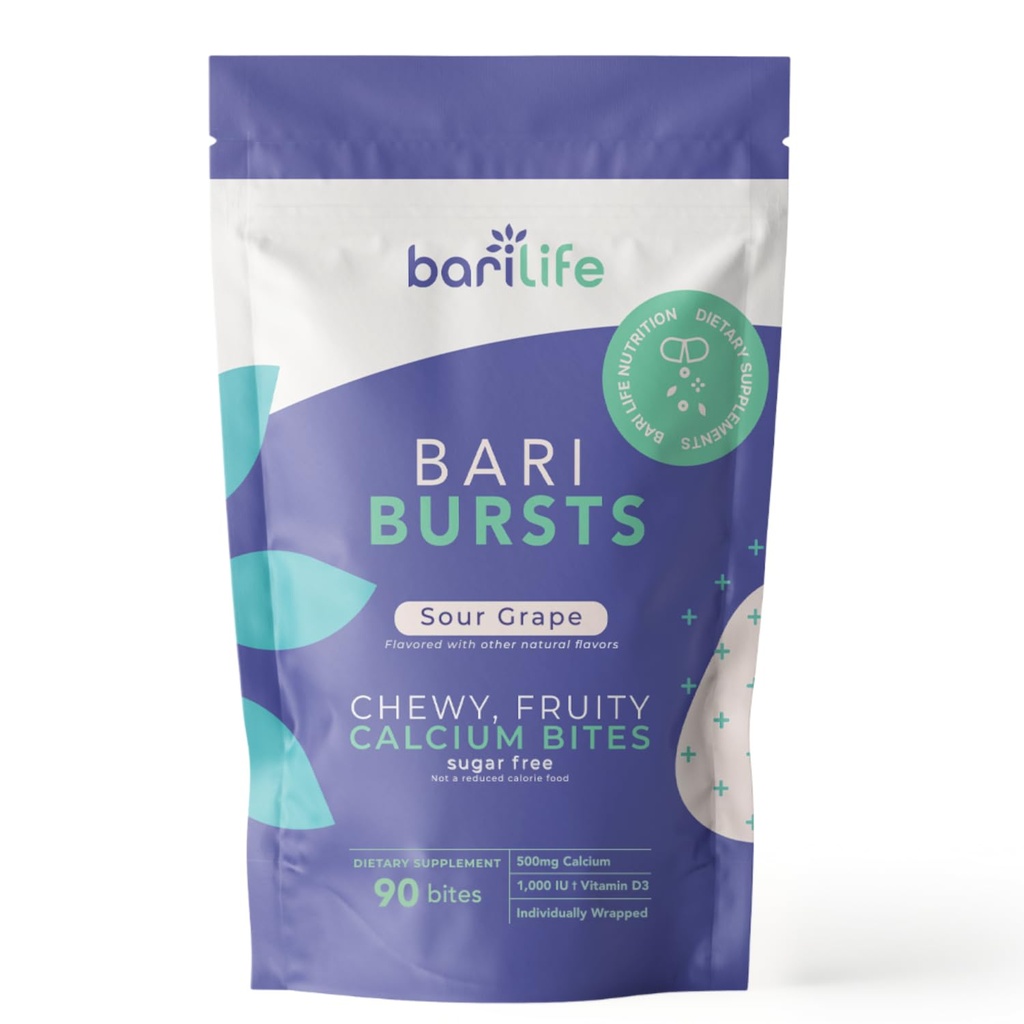 カルシウムは1000 IUのビタミンD3のBariBurstの細菌のCalciumの咀嚼-BariBurstによってBariLife (Sour Grape)のための理想を--------------------------------------------------------