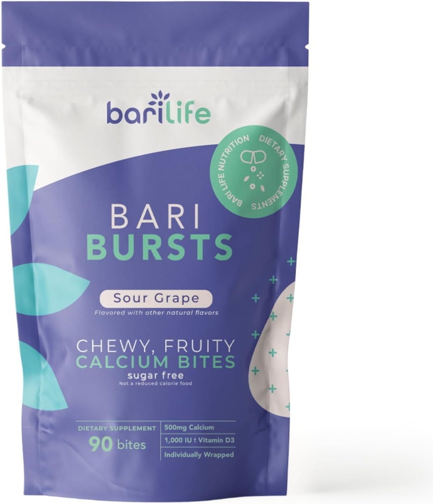 カルシウムは1000 IUのビタミンD3のBariBurstの細菌のCalciumの咀嚼-BariBurstによってBariLife (Sour Grape)のための理想を--------------------------------------------------------
