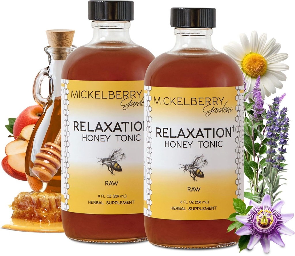 ミケルベリーガーデンリラクゼーションハニートニック - Chamomile、Lavender、オーガニックハーブを使用したナチュラルテンションリリーフ&スリープサポート - 8オズ(パッケージ2)