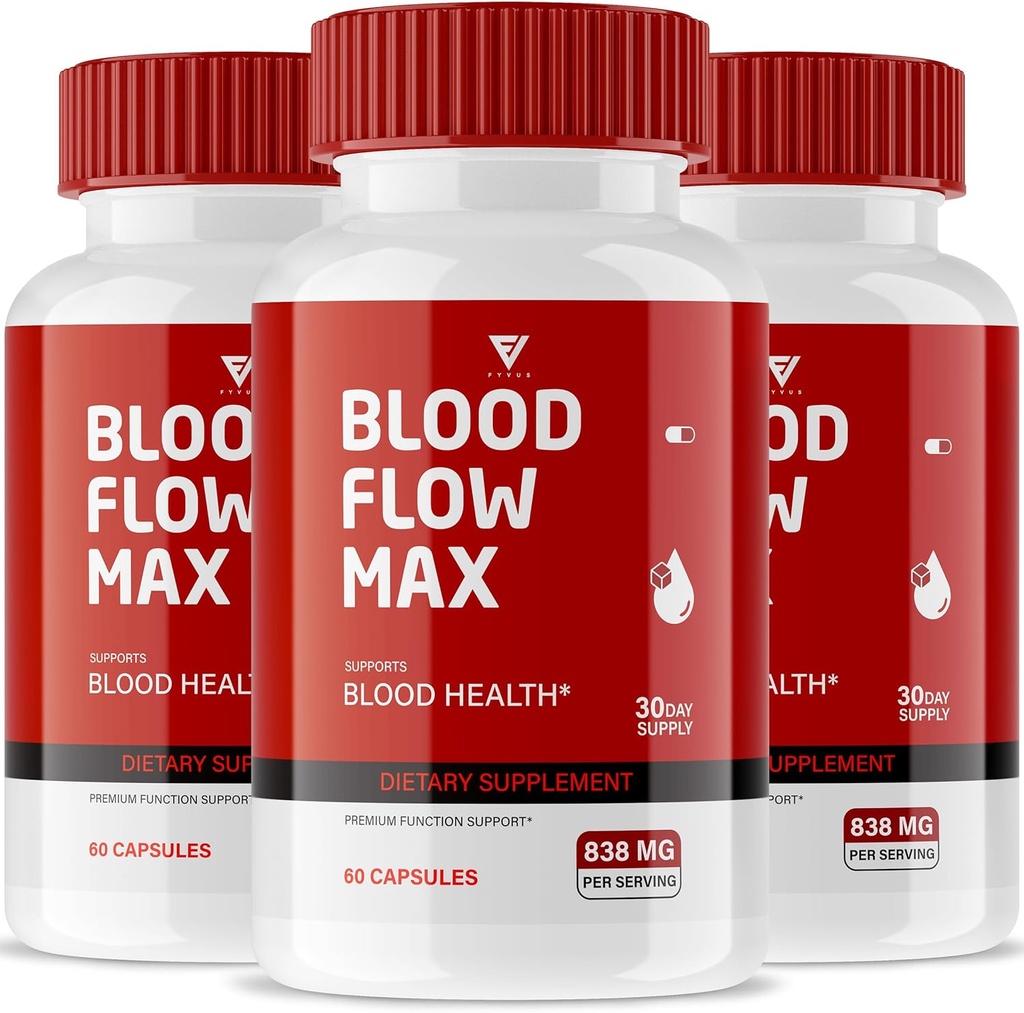 (3パック) 血流 Max カプセル, BloodFlow 最大強度 健康的なフロー レベル サポート サプリメント, 血流 最大全体 全自然ウェルネス 丸薬 レビュー (180 カプセル)