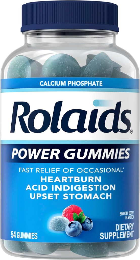 Rolaidsのパワーグミー、時事の心焼けおよび酸の摂取の速い救助、食事療法の補足、滑らかな果実、54のグミー