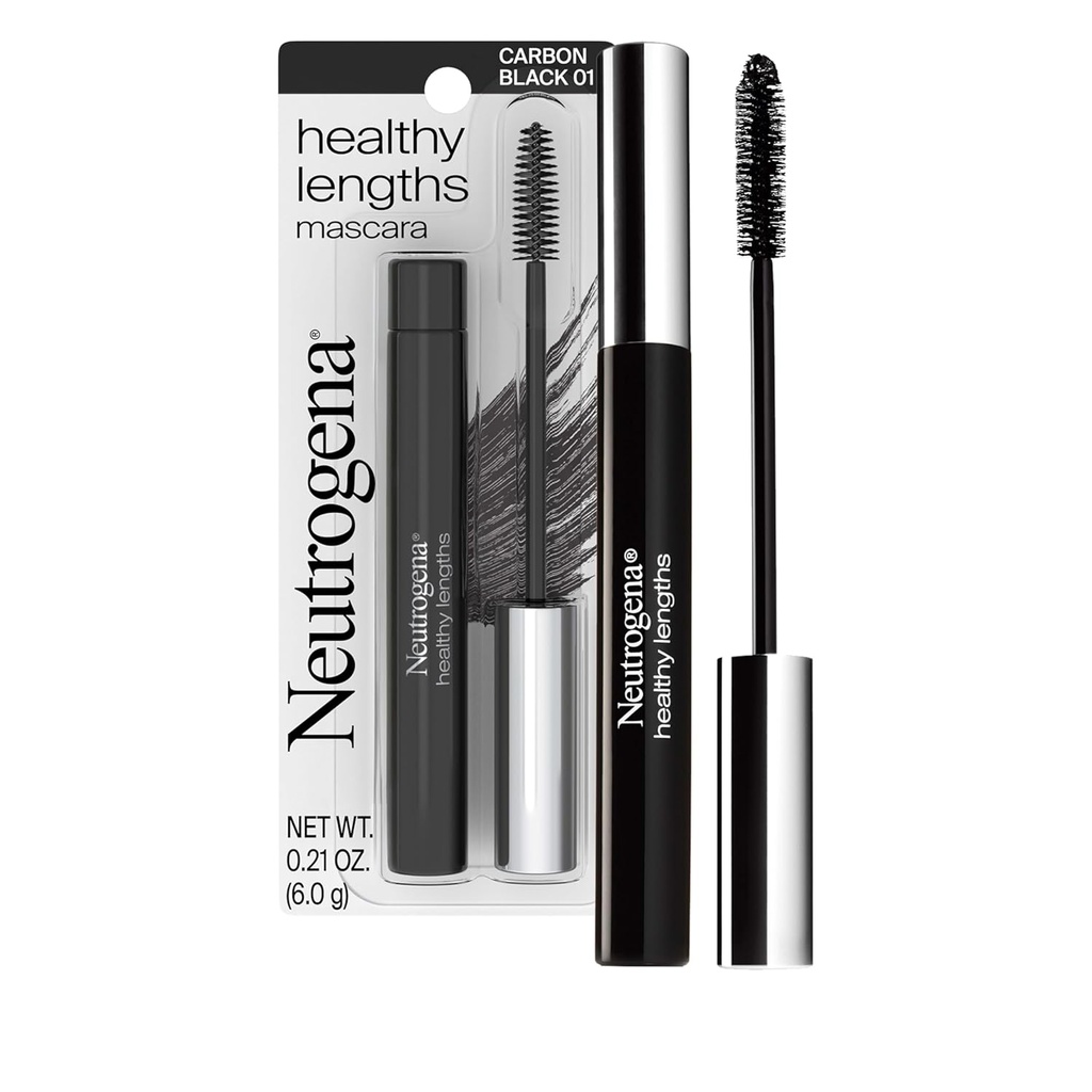 Neutrogena の健康な長さ Mascara - ビタミン E 及びオリーブ オイルと、方式を延ばすことのフォーミュニングは最高 100% まであなたの発疹の一見を量ること、焼けるか、または縮まること、カーボン ブラック 0.21 oz を拡張します