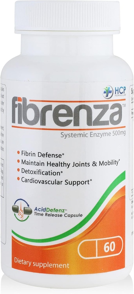 Fibrenza - Fibrinolytic&Proteolytic酵素と全身酵素コンプレックス - サプリメント - 60キャップ