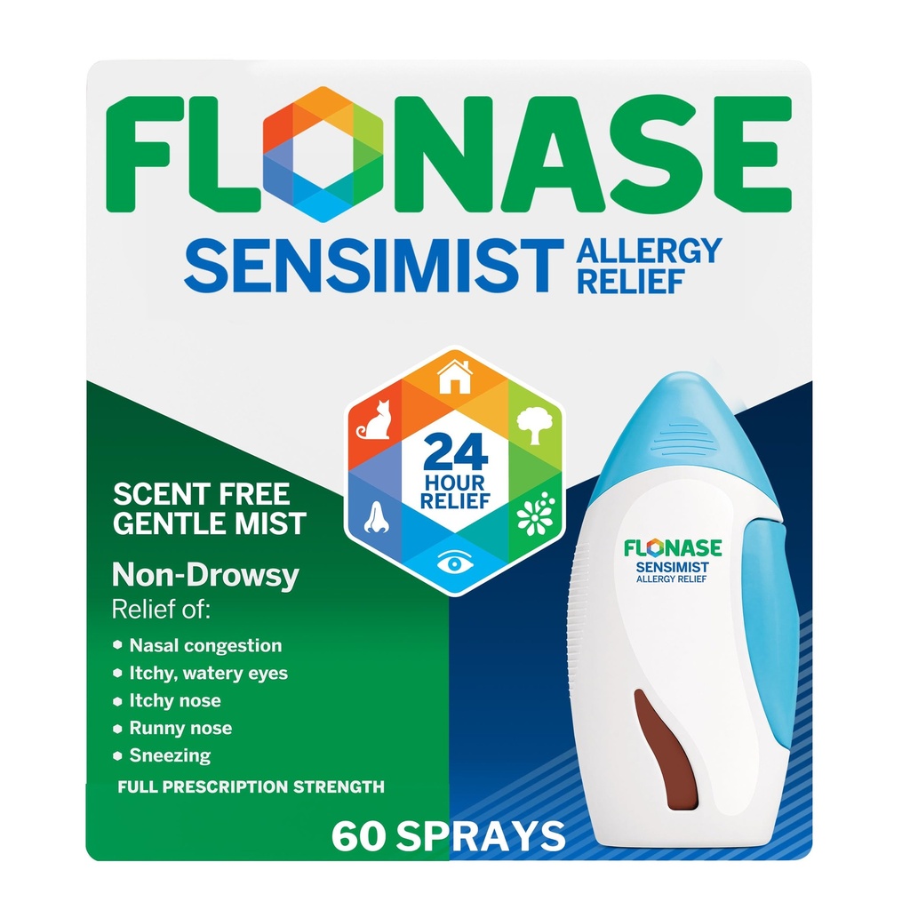 非眠気のためのFlonaseのSensimistのアレルギーの救助の鼻のスプレー、24時間多症状のアレルギーの救助– 60のスプレー
