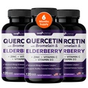 Gade Nutrition Quercetin with Bromelain & Elderberry | ビタミンCと亜鉛でケルセチン | ビタミンD3の亜鉛ケルセチン500mg | 毎日の免疫サポートサプリメント - 6ヶ月の供給
