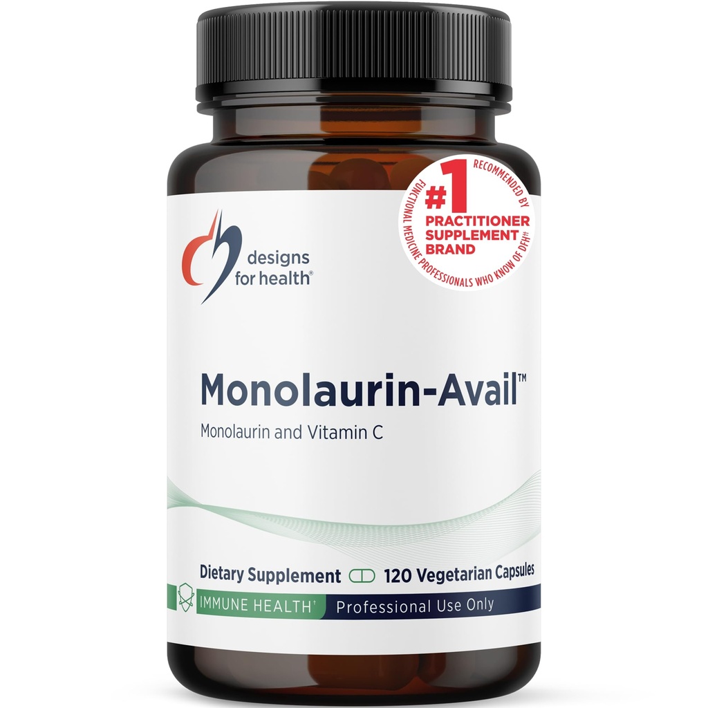健康のための設計 Monolaurin-Avail - 1000mg グリセロール Monolaurate + モノローリン吸収を高めるためにサンフラワーレシチンとビタミン C - 非GMO + グルテンフリー免疫サポートサプリメント (120 カプセル)