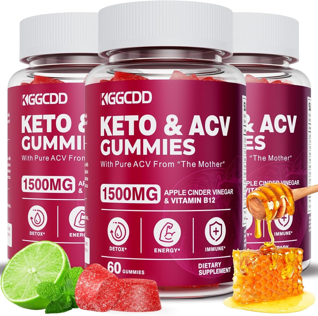 (3パック) Keto ACVグミーエクストリーム1500MG KetoグミーApple Cider Vinegarフォーミュレート と PomegranateビートジュースパウダーB12ビーガン非GMO 180 Gummys
