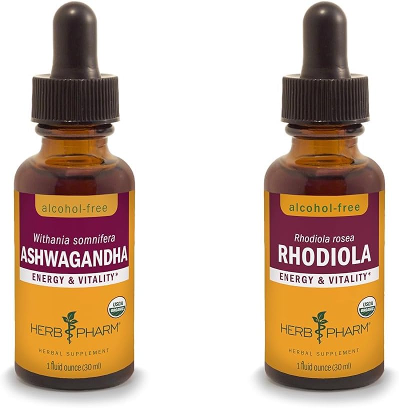 ハーブ Pharm Ashwagandha & Rhodiola 抽出物 エネルギー, 死亡率 & Stamina, 1 Oz 各