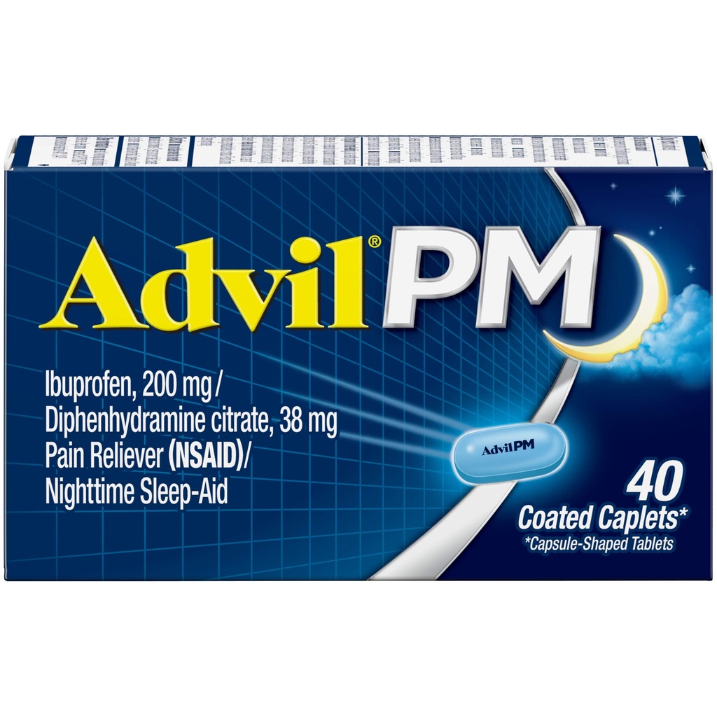 Advil PM 200のmgの上塗を施してある小冊子40のea