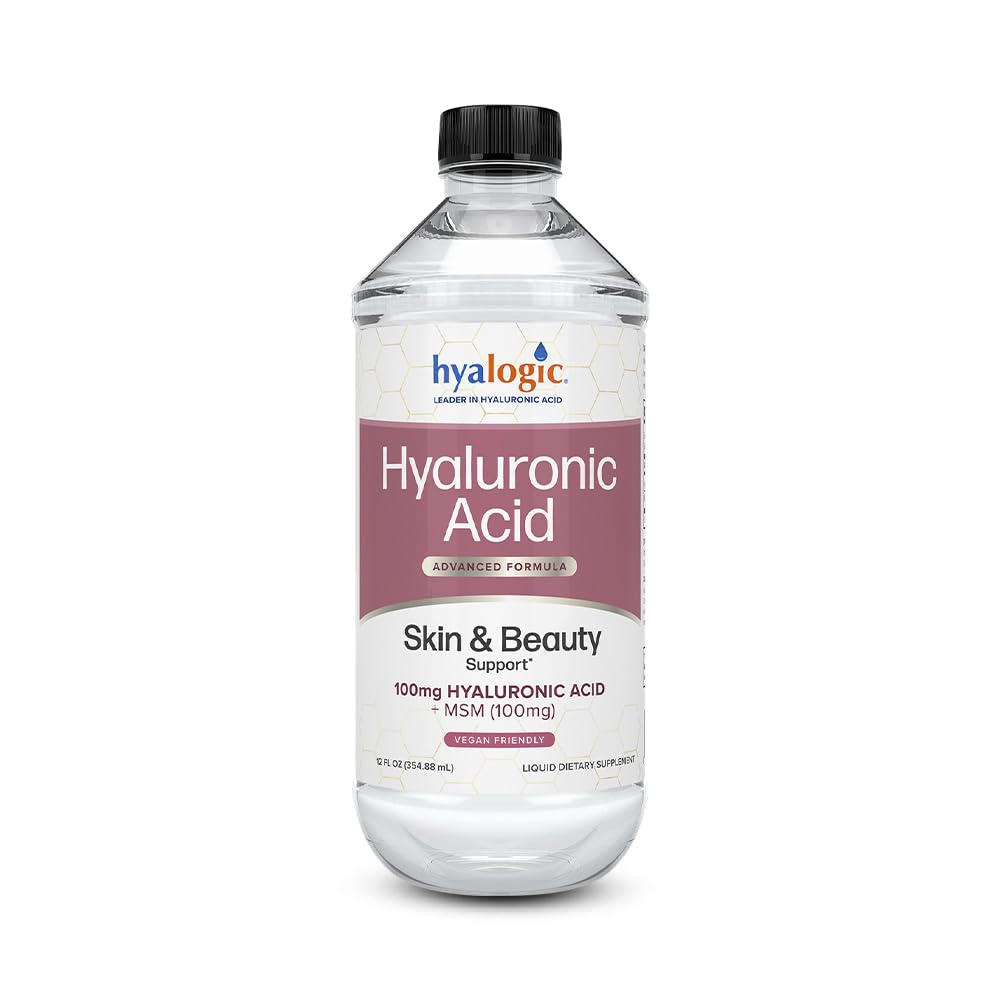 Hyalogic液体Hyaluronicの酸の補足-100mg HAおよび100mg MSMの摂取可能な皮サポート-表面、目および唇のための自然な水和 -高い分子量の方式12のoz