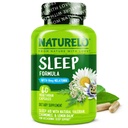 NATURELO Sleep Aid - Melatonin、マグネシウム、GABA、Valerian Root、Lemon Balm、Chamomile Herbal Extract - 植物ベースの睡眠補助金 - 60ビーガンカプセル