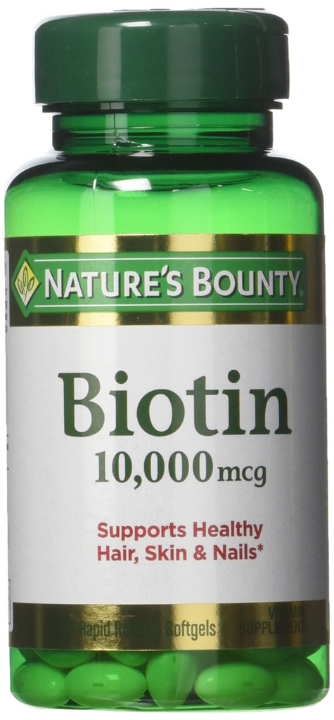 Nature's Bounty Biotin 10,000 mcg、急速な解放のSoftgels 120それぞれ