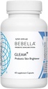 Bebella Gleamプロバイオティックブレンドスキンライトニングwグルタチオン-還元NACアルファリポ酸VIT C&マリンコラーゲンペプチド60カプセル