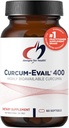 健康のためのデザイン Curcum-Evail 400 - Bioavailable ターメリック クルクミン サプリメント - Evail 乳化技術 - ターメリック オイル + ビタミン E、非GMO (60 Softgels) とクルクミン C3 複合体