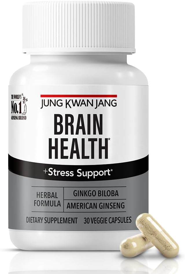 JUNG KWAN JANG Ginkgo Bilobaは、脳の健康フォーミュラ、記憶余分強さ、焦点ブースター、認知機能を推進するための30カプセル - 男性と女性のカプセル