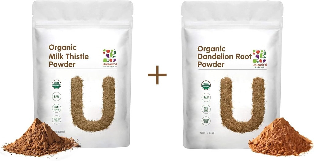 UNLEASH'DのORGANICのミルクのこの薬の粉1ポンドおよび有機性Danddelionの根の粉1ポンド