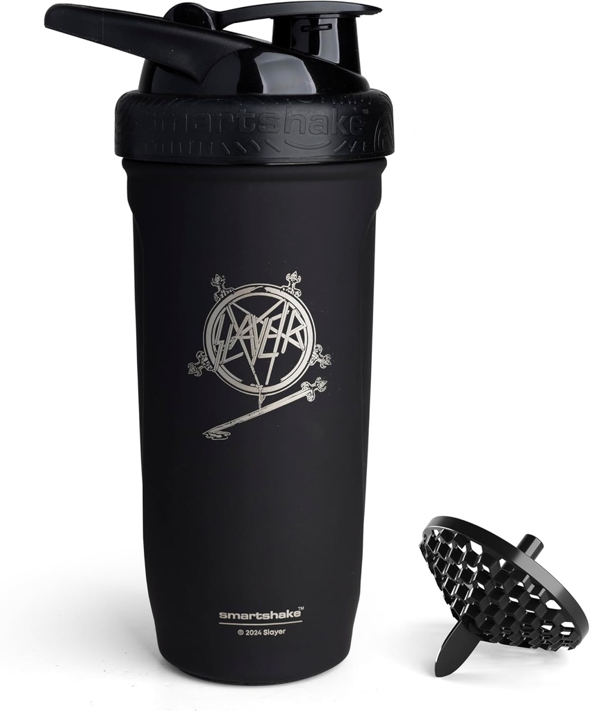 Smartshake Rockbandはステンレス鋼の蛋白質のシェーカーのびん900のmlを補強します  30のoz - Leakproof Screw-onのふた- BPAの自由-非絶縁される-男女兼用(天のロゴの層、南)