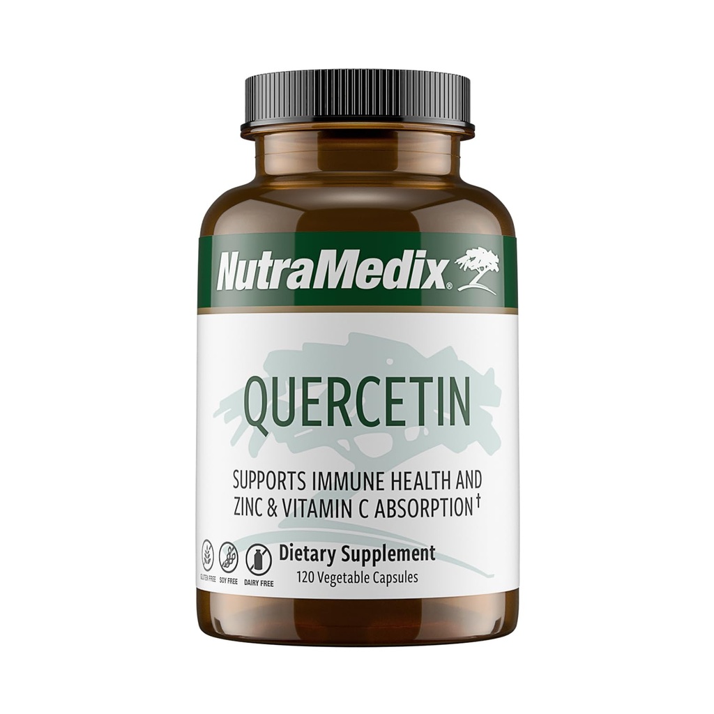 NutraMedix Quercetin - Quercetin 500mgカプセル - 心の健康のための抗酸化剤&免疫サポートサプリメント - 亜鉛&ビタミンC吸収剤(120のベジタリアンカプセル)