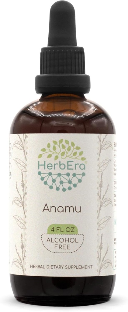 HerbEra Anamu B120 アルコールフリーハーブエキス チンキ、ワイルドクラフト ジャマイカ ギニア Hen 雑草 (Petiveria Alliacea) 乾燥ハーブ (4 fl oz)