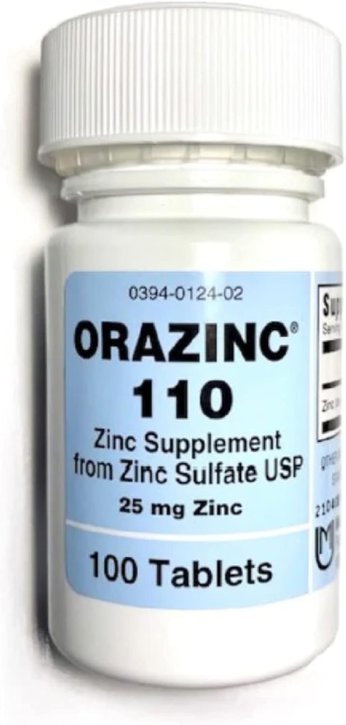 Mericonの企業のOrazinc 25mg亜鉛補足 ホルモンの規則、健康 (100亜鉛タブレット)のための亜鉛健康の補足