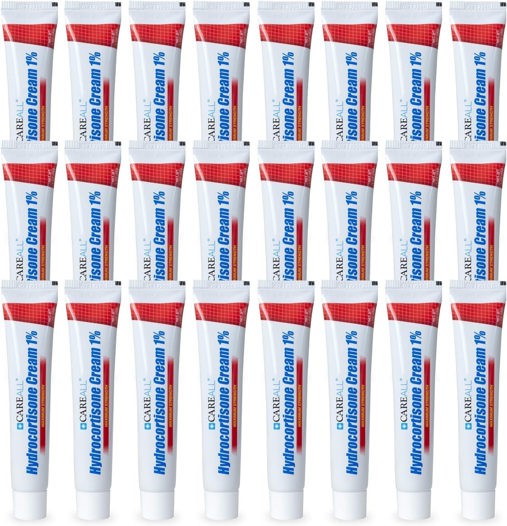 CareAll Hydrocortisone 1%、1oz Tube(24のパック)、最大強度アンチイッチクリーム、バグビット、湿疹、乾癬、ポイソンアイビー、オーク、Sumacからの赤みからの救済