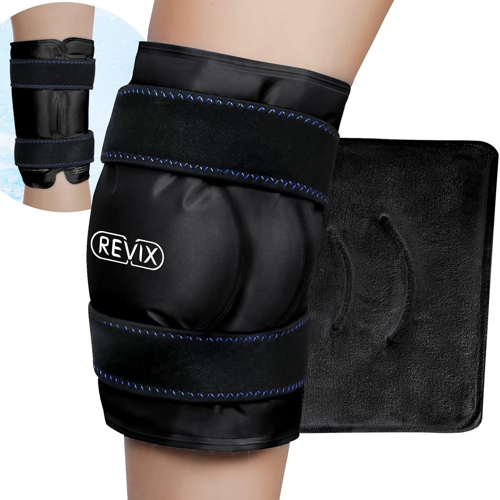 Kneeの取り替えの回復のためのREVIX XLのアイスパック、不快感および疲労のための冷たい圧縮が付いているアイス ラップ、Entire Kneeのまわりのゲルの冷たいパックの覆い、柔軟性および移動性を促進します
