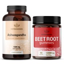 HERBAMAMA Ashwagandhaとビートルートキット - 1500 mg Ashwagandhaルートカプセルのバンドル& 1500 mgビートルートガミー - ビーガン、非GMO、ゼラチンフリー - 2パック