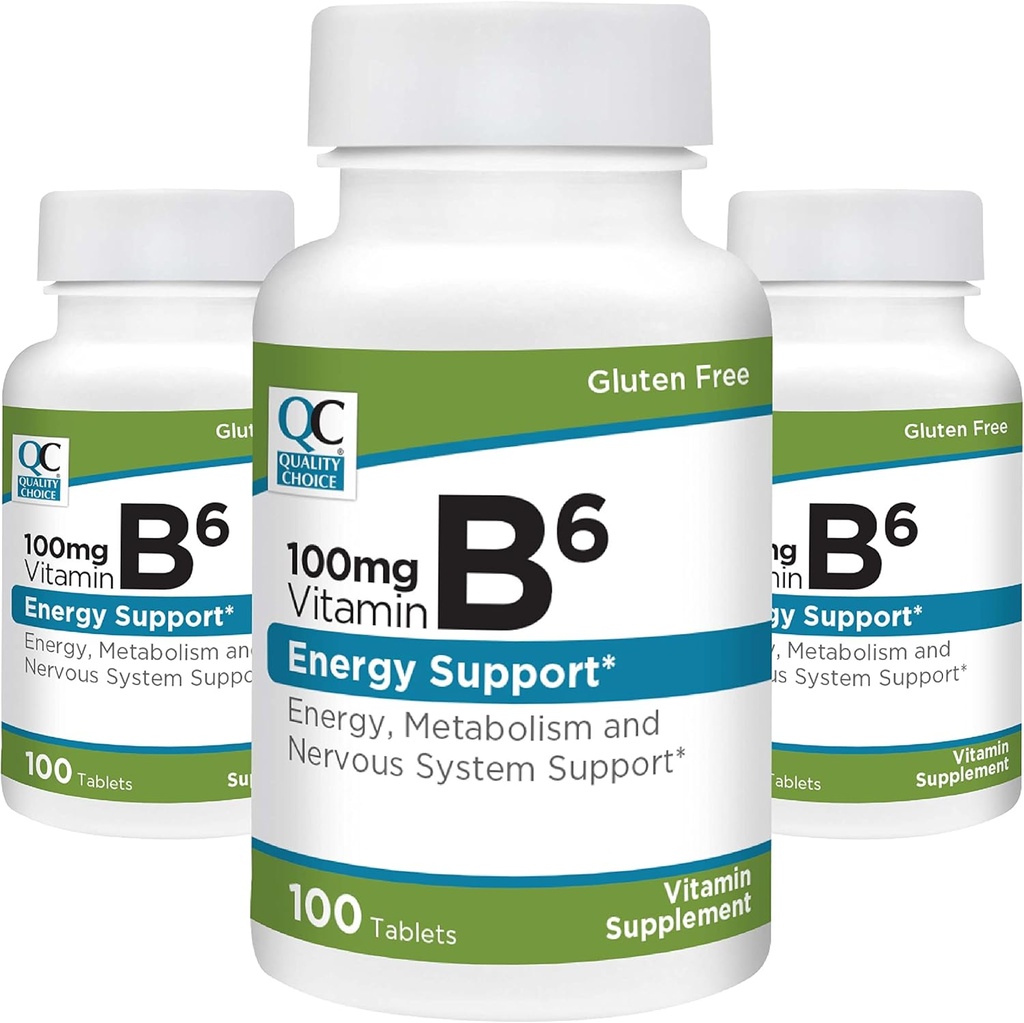 質の選択のビタミンB6 100mg 100の計算はタブレット(3のパック)のびんをびん詰めにします