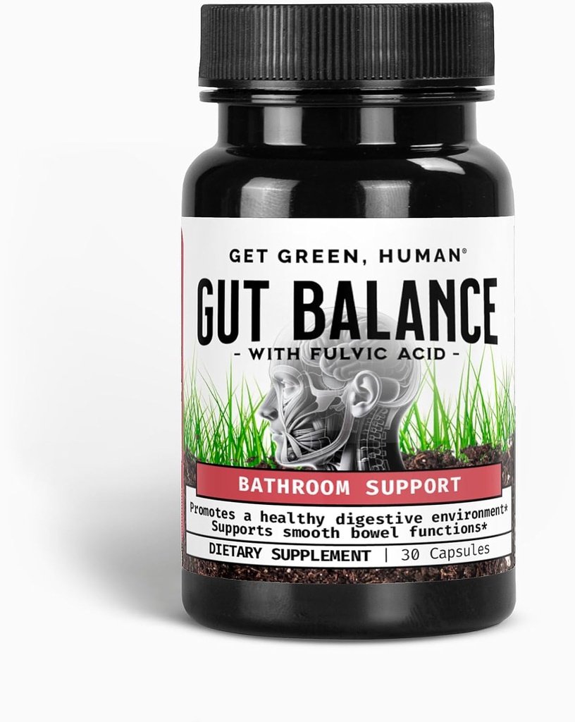 Gut Balance Capsules with Fulvic Acid – Supports Digestive Health, Nutrient Absorption, and Gut Harmony – Natural Formula with Birch Chaga and Pine Bark Extract – 60 Capsules