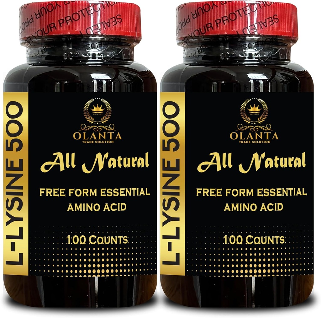 L-LYSINE Supplement Amino ACIDS - Free Form Amino acids Supplement, Immune + Bone Health Support, Amino Acid Supplement, Amino Acid Vitamin - 2 Bottles 200 Counts