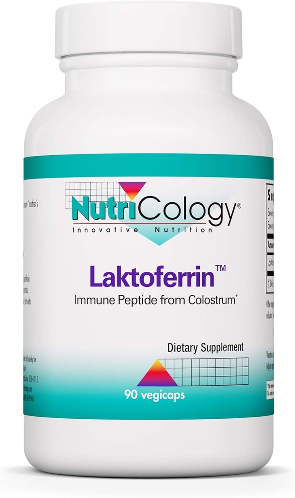 Nutricology Laktoferrin の補足- Lactoferrin は 350mg、牛の Colostrum、免疫のペプチッド、鉄の補足、ベジカプス- 90 の計算を補います