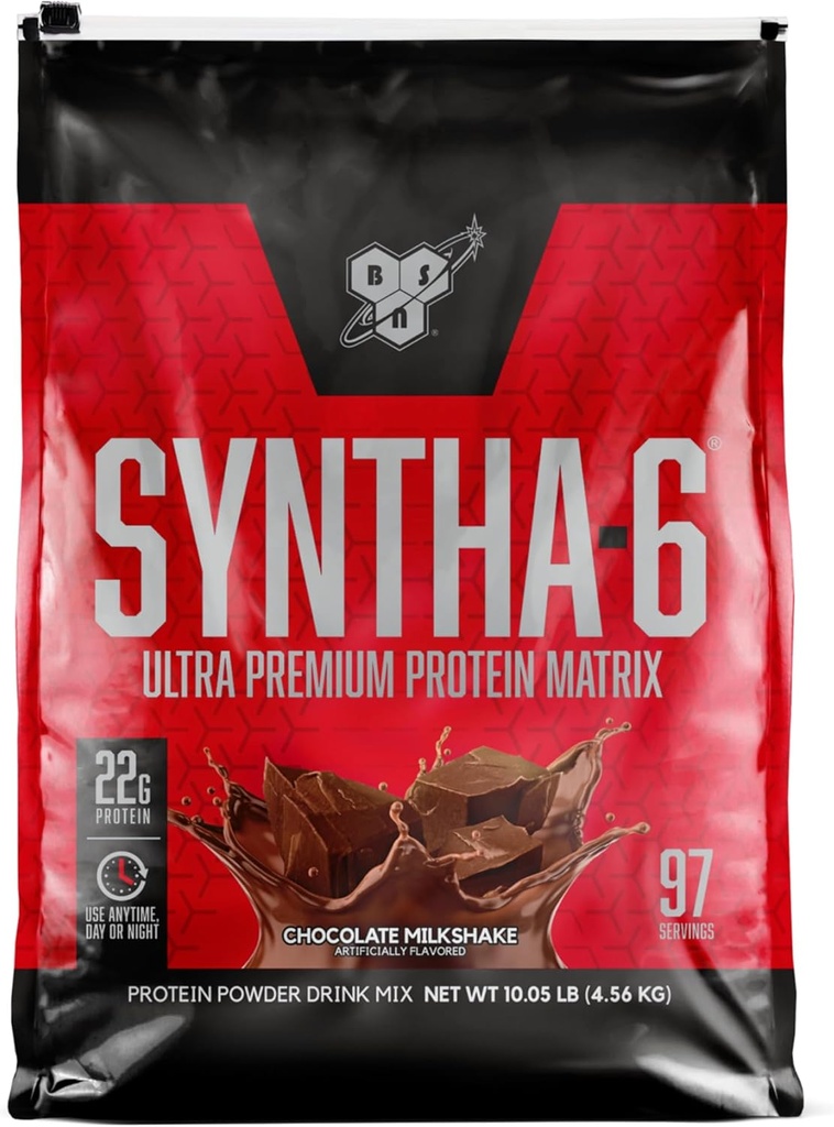BSN SYNTHA-6 Micellar Casein、チョコレートミルクプロテイン アイソレートパウダー、チョコレートミルクセーク、97サービング(パッケージ5月Vary)