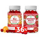 ルナカイビタミンB12と女性のマルチビタミングミーバンドル - エネルギーサポートと骨の健康のための非GMO&ビーガンサプリメント - 16エッセンシャルビタミンとミネラルの100%毎日値 - 30日の供給