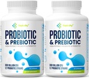 Probiotics for Women & Men, 300 Billion CFU Probiotics from 12 Strains + Organic Prebiotics Blend for Daily Digestive, Immune, Gut, Bloating, Gut Health for Women & Men, Shelf Stable - 120 Capsules