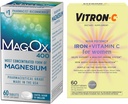 Vitron-Cの高い効力の鉄の補足、免疫力サポート60ctおよびMag-Ox 400のマグネシウムのミネラル補足60ct