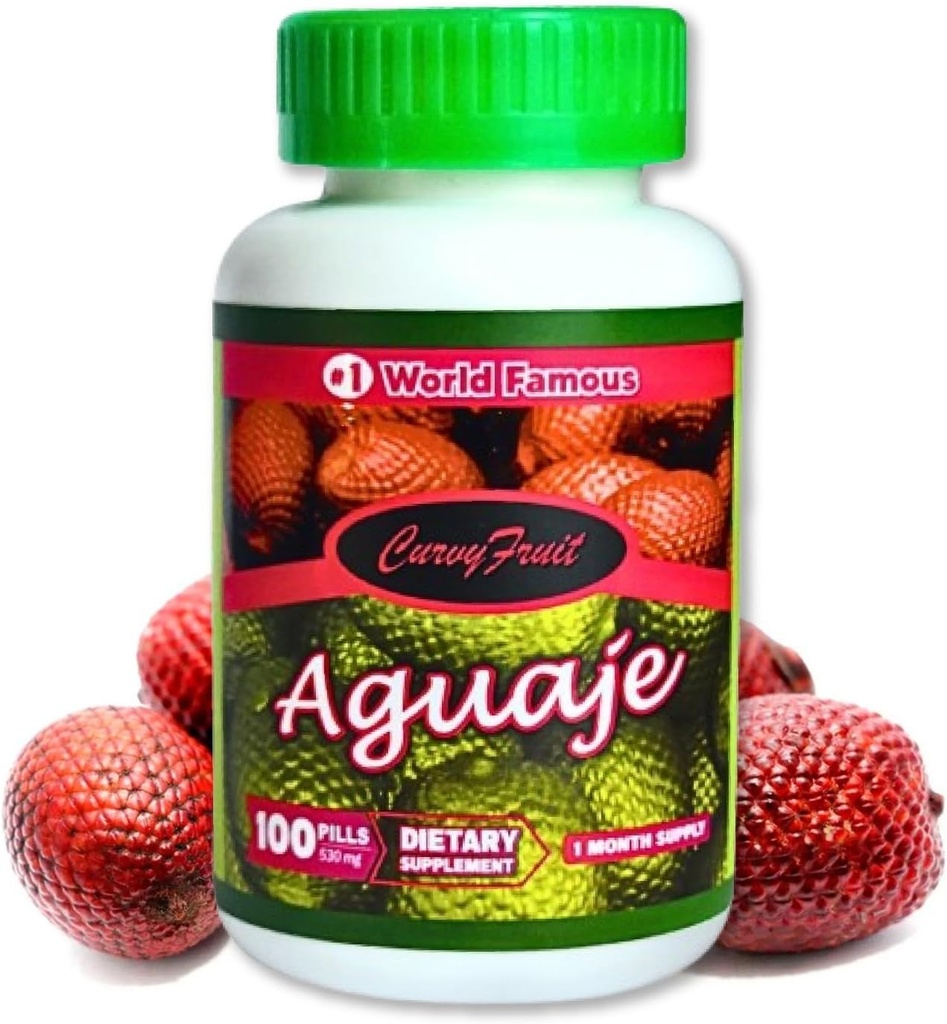 Aguaje Curvy フルーツの丸薬 - 100% 自然、高い Phytoestrogen の内容、550 の mg、100 の計算(1 か月の供給) - あなたの曲線を強化します