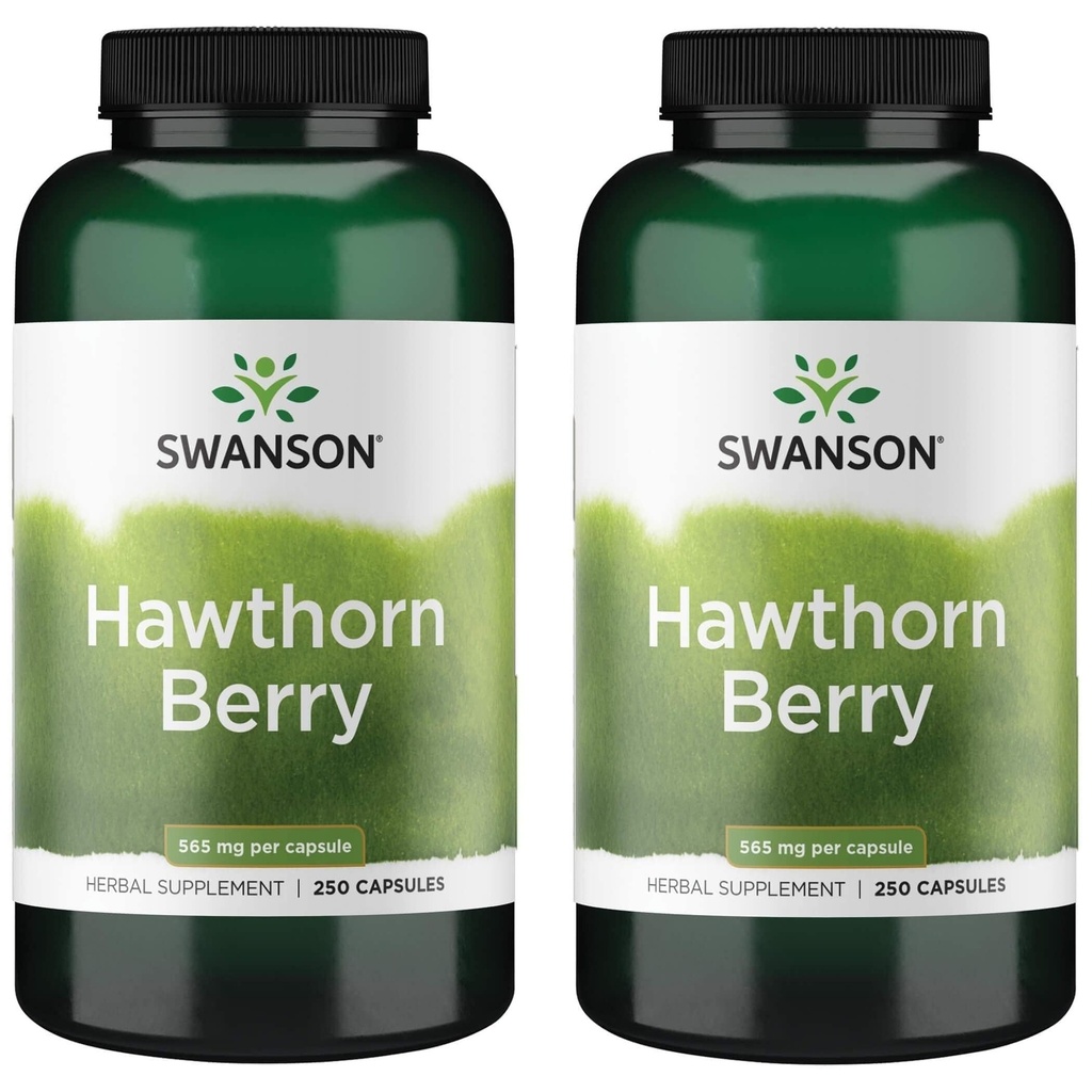 Swanson Hawthorn ベリー サプリメント - 抗酸化フラボノイド (250 カプセル, 565 mg 各) 2 パック
