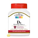 21st 世紀のヘルスケア ビタミン D3 125 mcg (5,000 IU) 急速な解放 Softgels、110 の計算