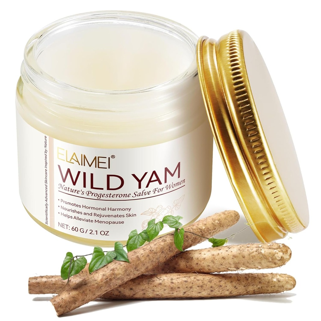 Wild Yam Cream Organic for Hormone Balance, 2.1 oz Organic Wild Yam Root Cream for Women - Promoting Perimenopause & Menopause Support - Health Balm w/No Parabens for Comfort & Wellness