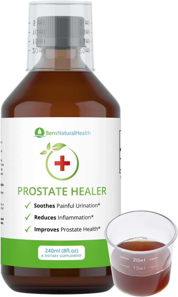 Ben's Natural Health Prostate Healer, Herbal Liquid Tincture for Prostate Support, Urinary Flow, and Bladder Health, 8 fl oz