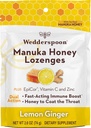 Wedderspoon Manuka 蜂蜜 免疫 ロゼンジ、レモン ジンジャー、2.6 Oz (パッケージ 1)、本物ニュージーランド 蜂蜜、 2 時間以内のブースト 免疫