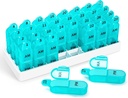 Zoksi Monthly Pill Organizer 2 Times a Day, 30 Day Pill Box Organizer Am Pm, Daily Pill Case with 32 Large Compartments for Each Day, Portable Travel Pill Container for Vitamins and Medicine(Cyan)