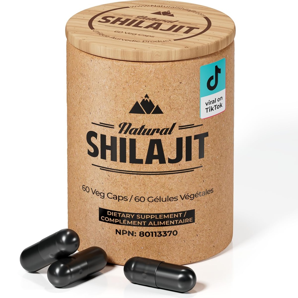 NATURAL SHILAJIT カプセル(2か月の供給) - 60 カウント - マルクト酸&トレースミネラル、エネルギー、免疫サポート、バイタリティのための植物ベースの栄養素の男性と女性のためのシラジット