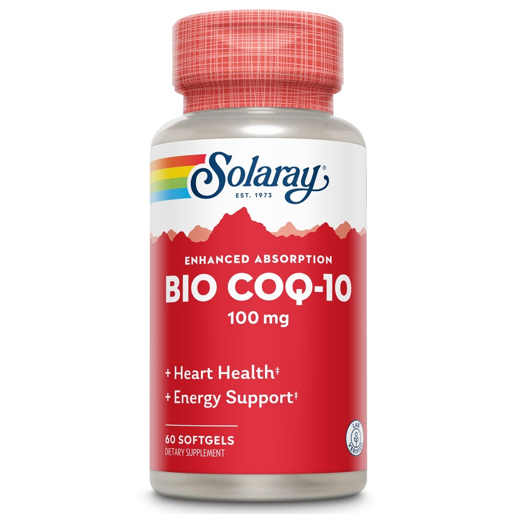 SOLARAY Bio CoQ-10 100 mg | 吸収性強化 | ビタミンA・E | ヘルシーハート&セルラーエネルギーサポート(60 CT)