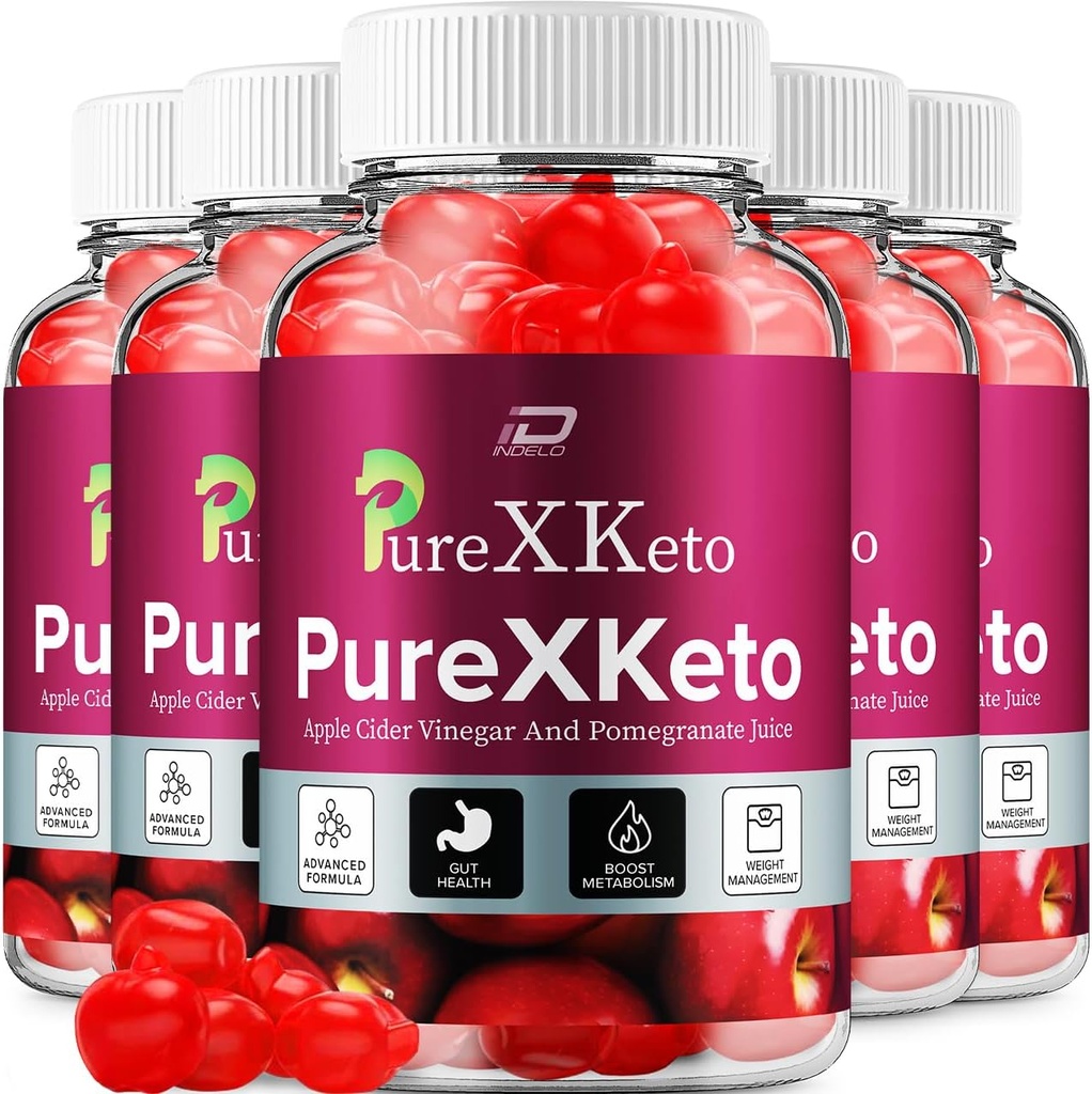 PureXKeto ACVグミーサプリメント - ピュアX Keto Keto Keto ACVグミーとApple Cider Vinegar&Pomegranateジュース、ピュアX Ketoグミーレビュー、高度な重量管理(5パック - 300グミー)