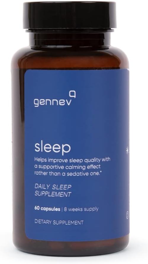大人のためのGennev睡眠補助金 - メラトニン、5HTP、L-テアニン、マグノリア(60カウント)の自然睡眠サプリメント